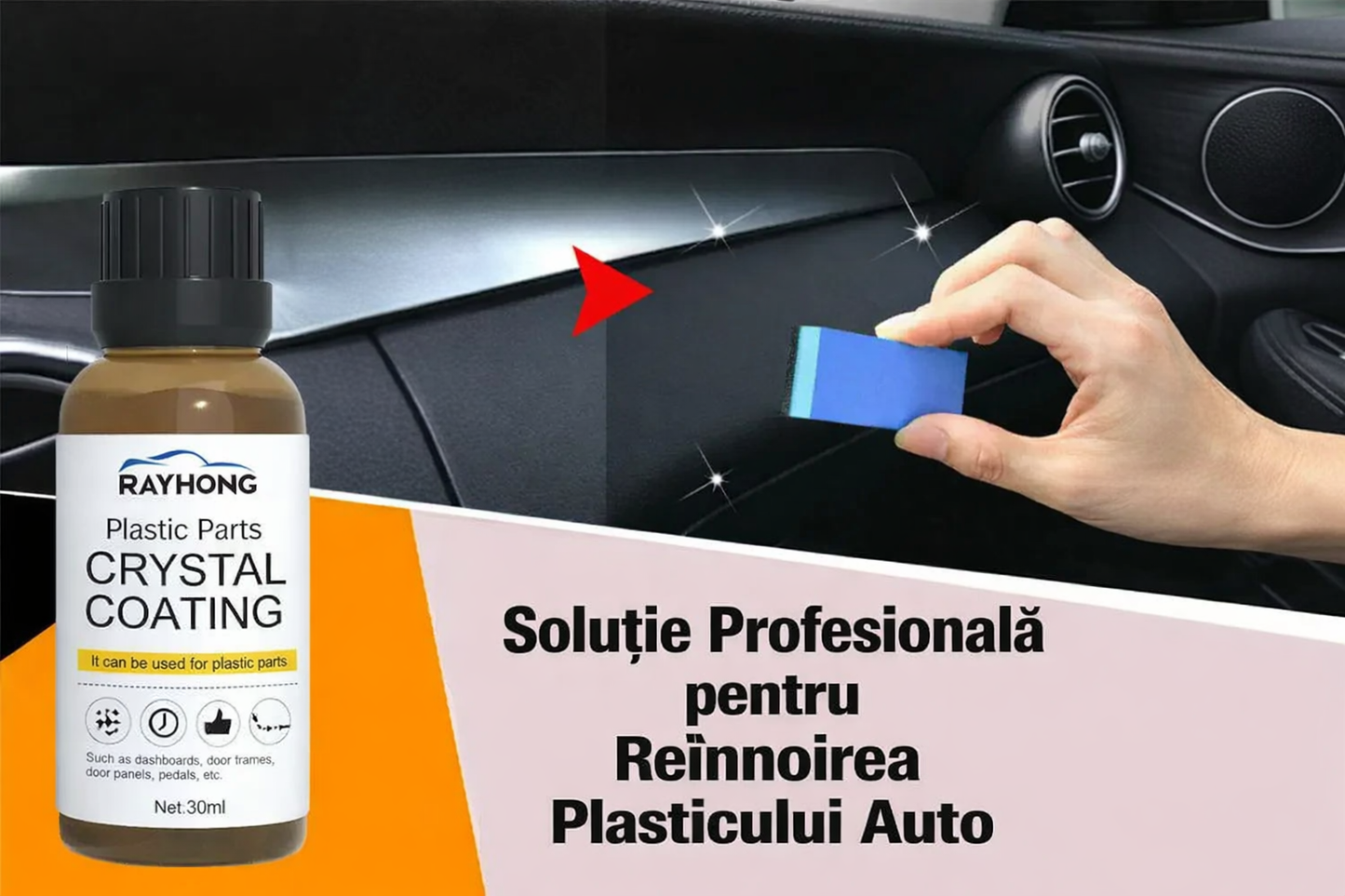 Soluție Profesională pentru Reînnoirea Plasticului Auto – Efect Ca Nou.