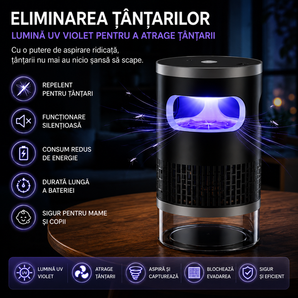 Lampă Anti-Țânțari Reîncărcabilă USB
